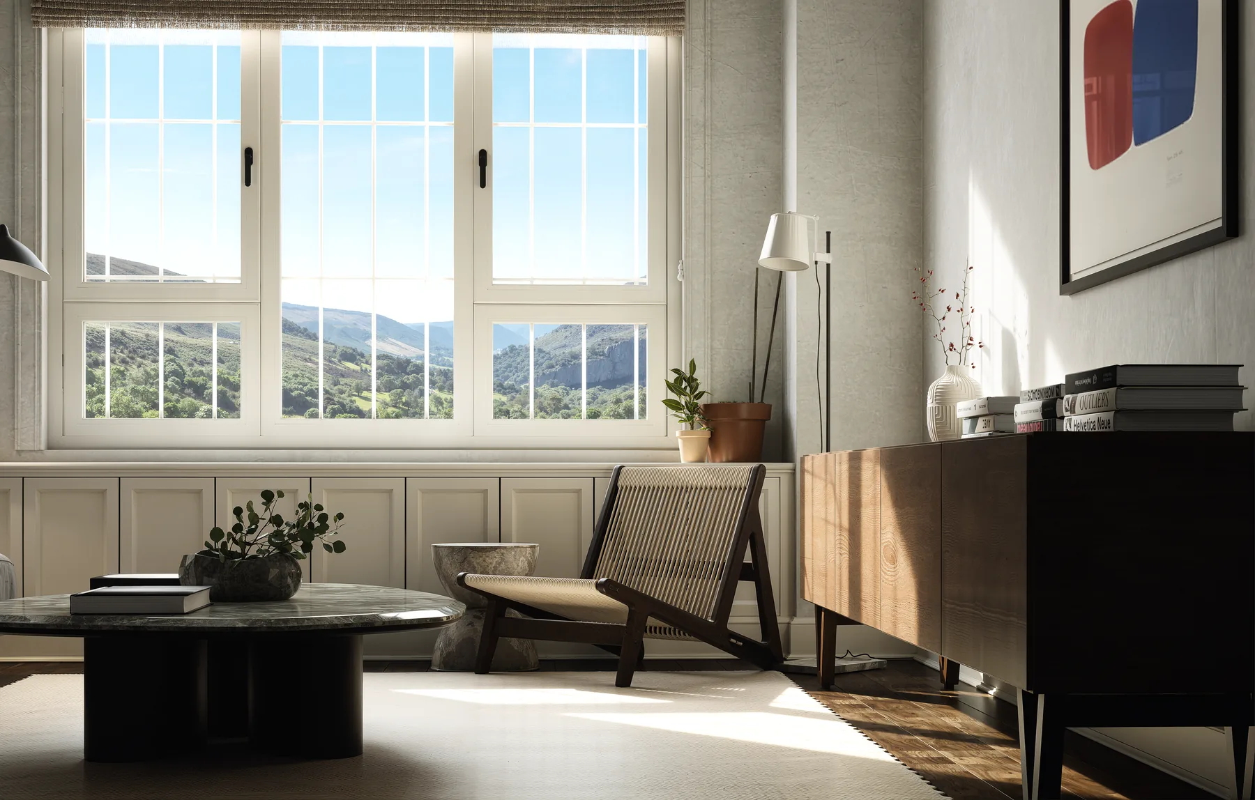 Naturally lit residence prepared for presentation
